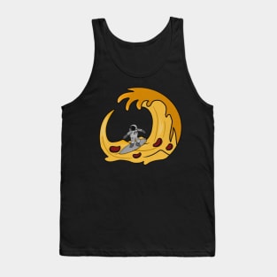 Funny Pizza Lover, Astronaut Surfing Tank Top